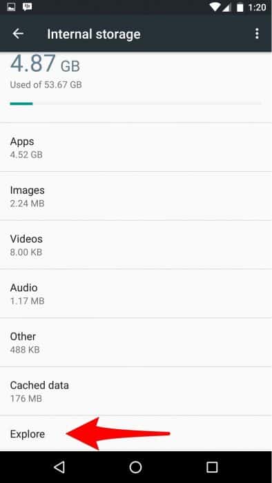 hidden Android Marshmallow file manager 