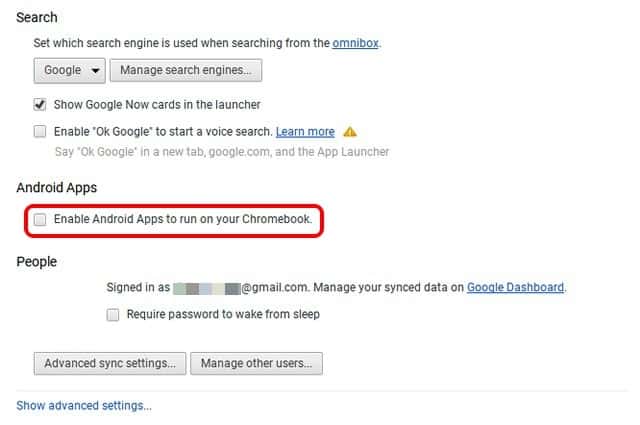 install Android apps on Chromebook