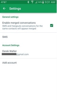 merge SMS with Google Hangouts