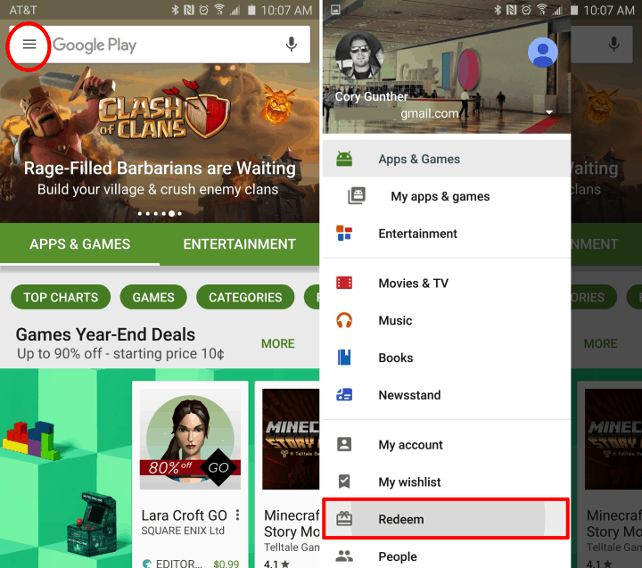 How to redeem Google Play Store promo code / gift card
