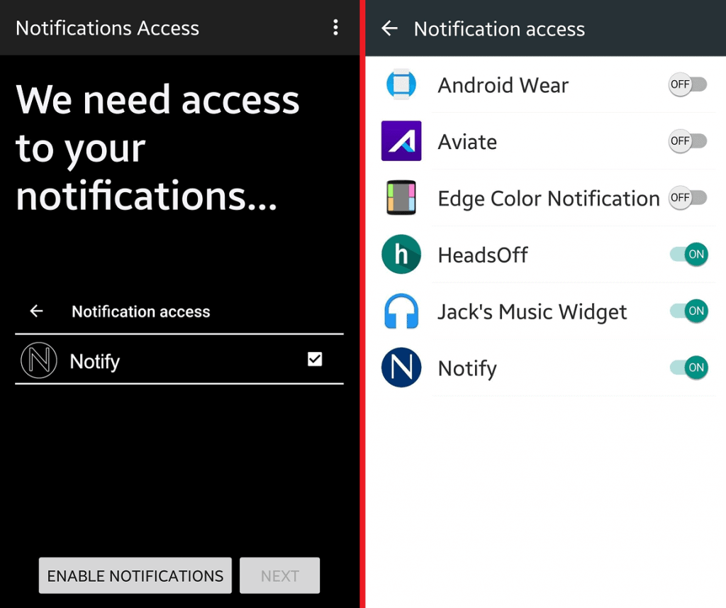  color code Android notifications