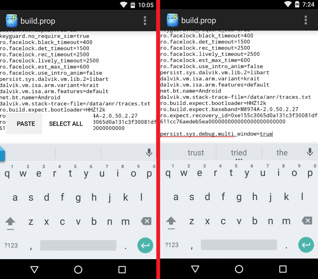 hidden multi-window mode in Android Marshmallow 