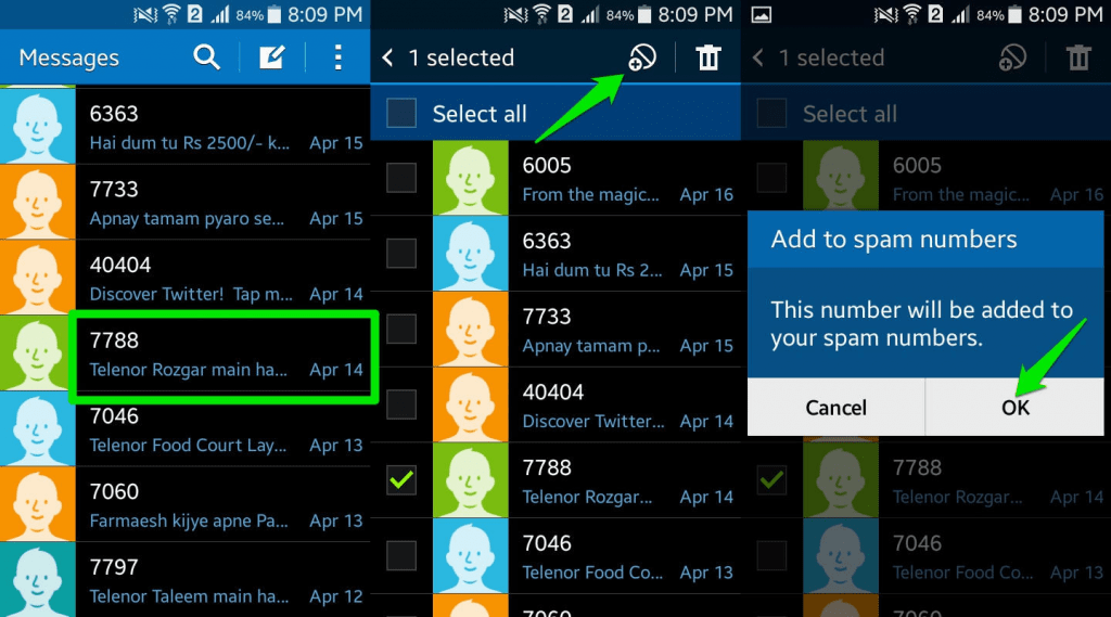 Block text messages on Android 