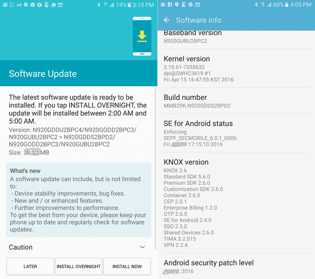 Note 5 July security update