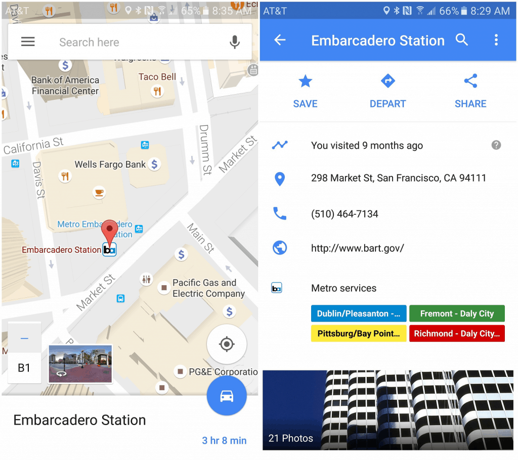 check transit times in Google Maps