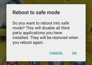 reboot Android to Safe Mode
