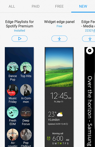 Edge Panels on Galaxy S7 Edge