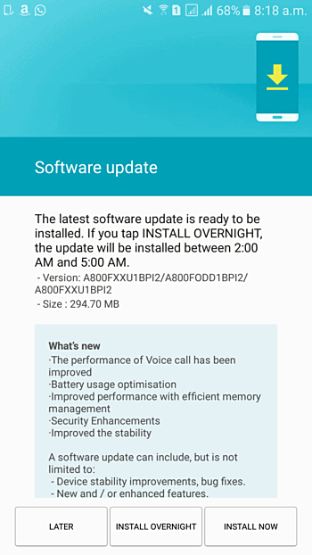 September security update for Galaxy A8