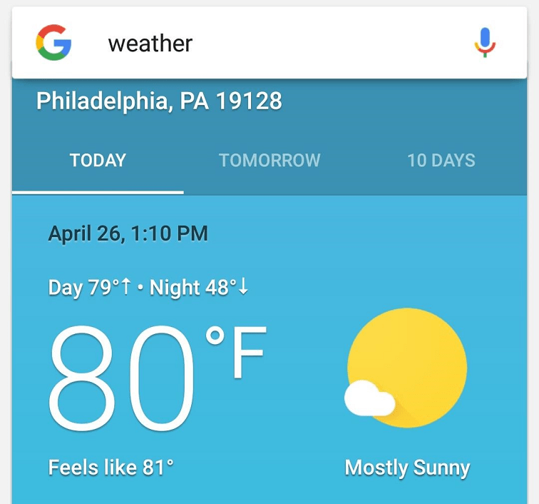 Google’s hidden weather app
