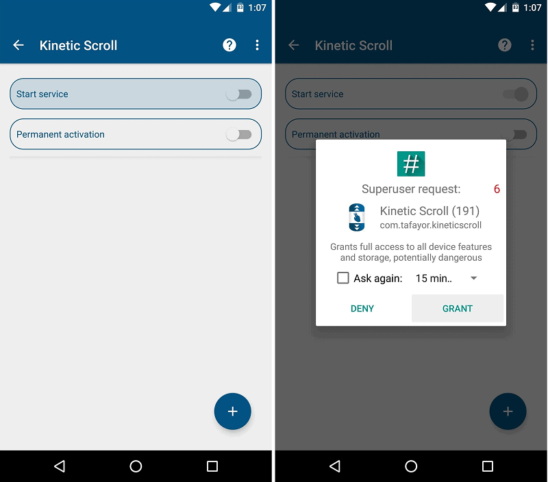 automatic scrolling on Android