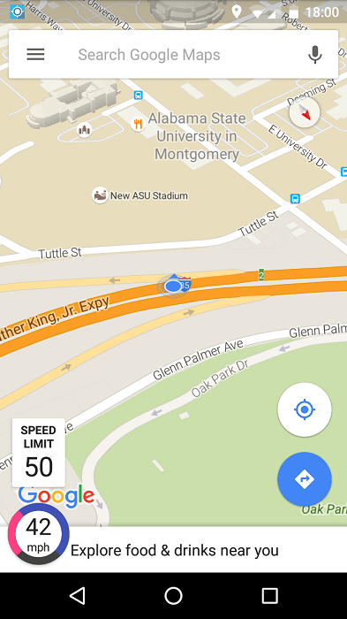 speed limit indicator for Google Maps