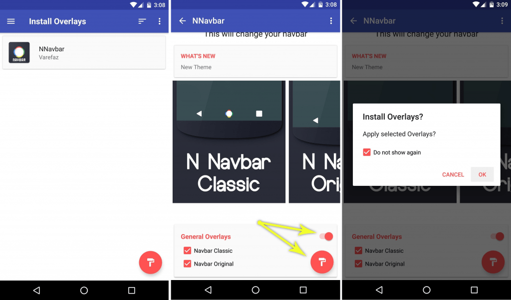 Android Nougat Navigation bar
