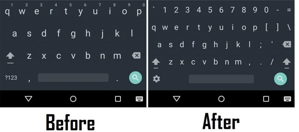 add number row to Google Keyboard