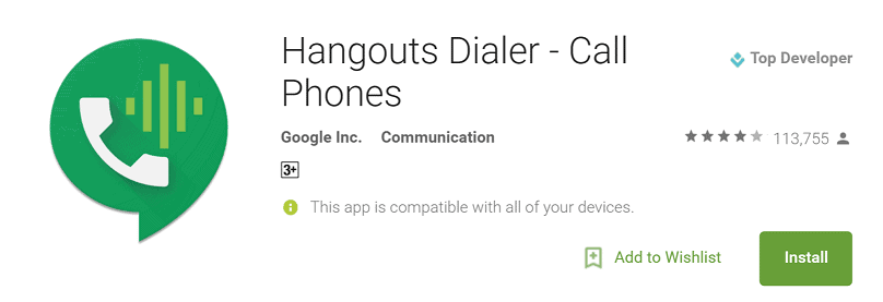 free calls with Google Hangouts