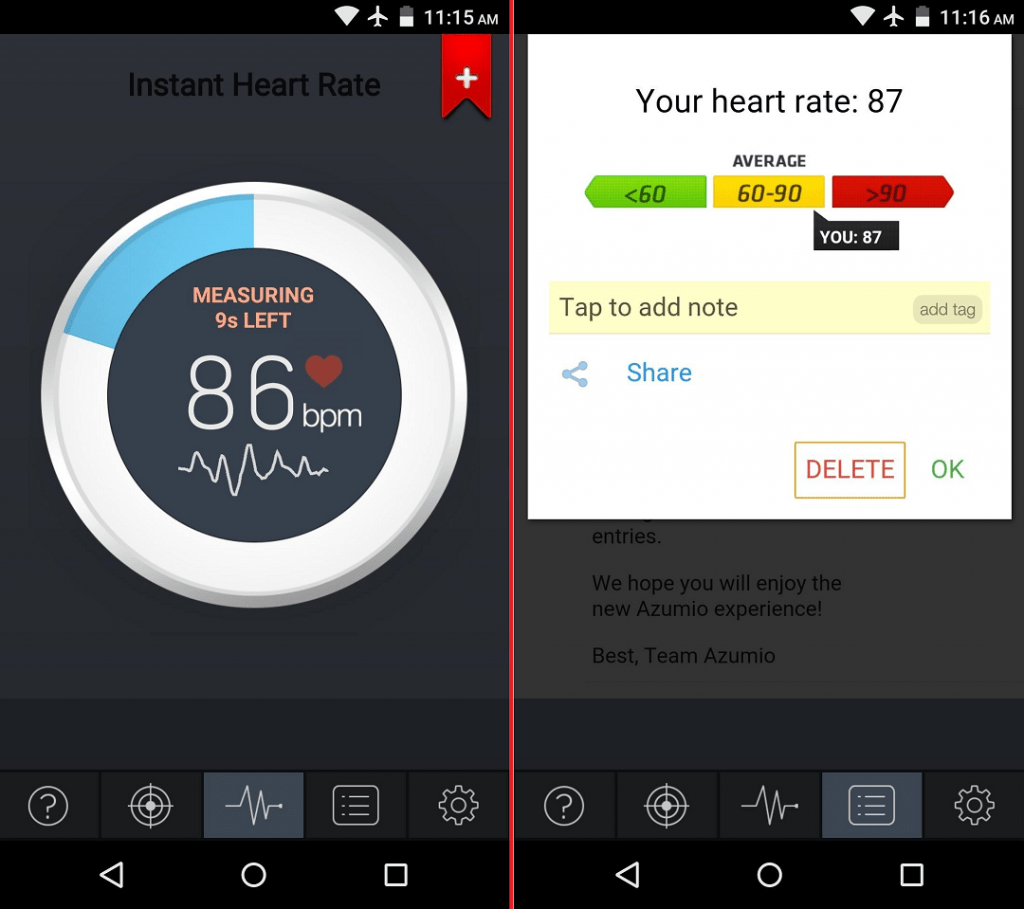 check heart rate on Android