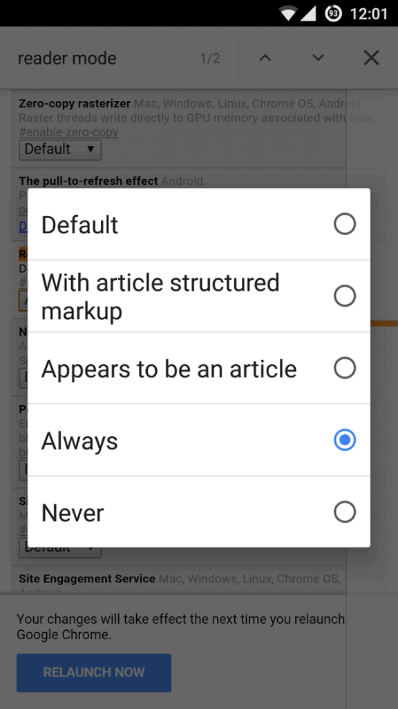 Enable Reader Mode in Chrome 3