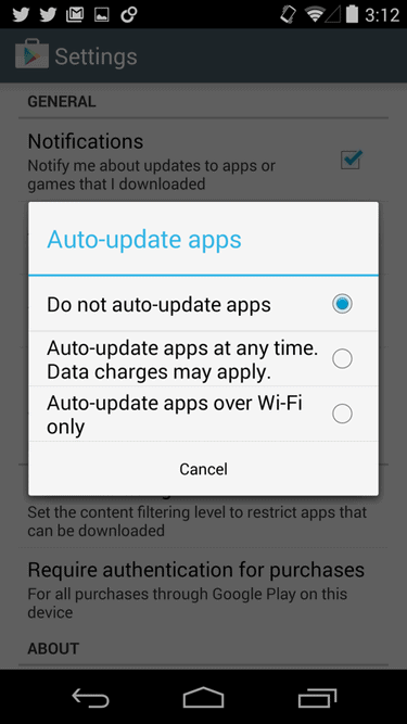 automatic app updates