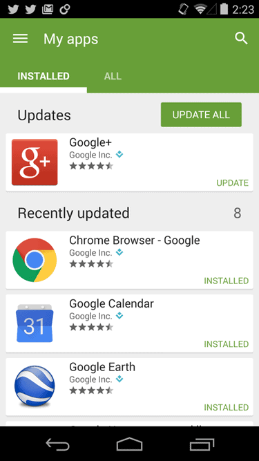 automatic app updates