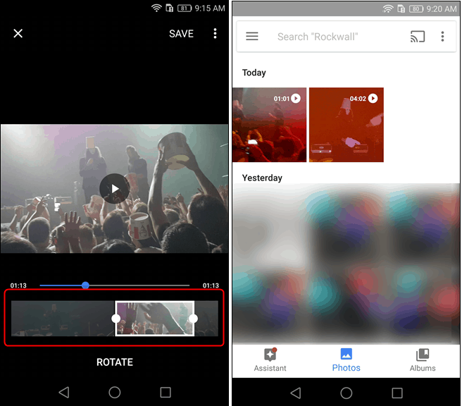 trim and cut videos on Android