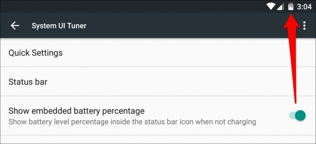 Enable Android Battery Percentage