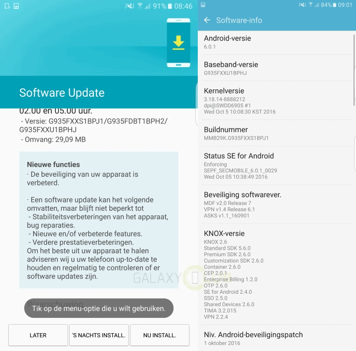 October security patch for Galaxy S7