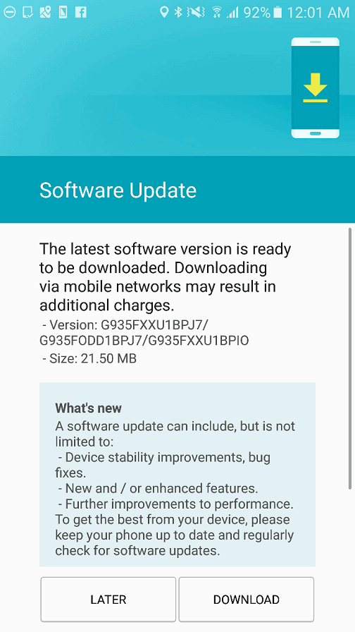 S7 Edge October security update 