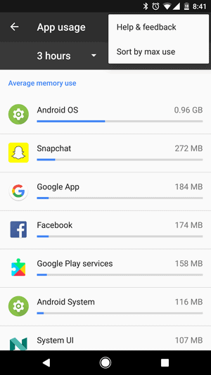 navigate Memory Manager in Android Nougat