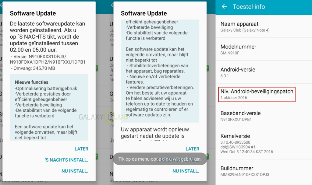 update for Galaxy Note 4 in Europe