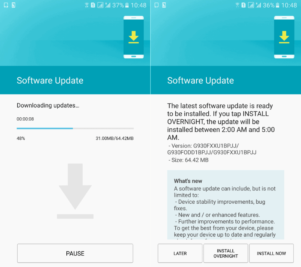 Galaxy S7 November security update