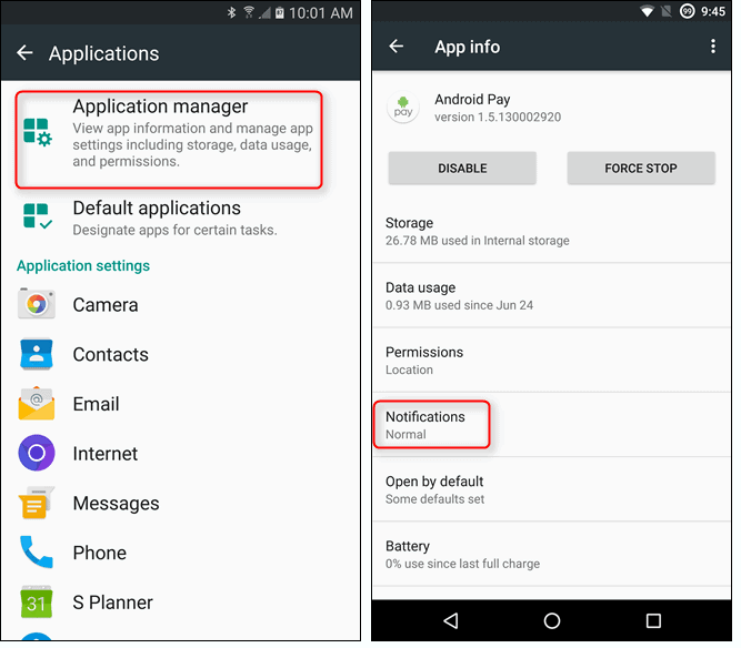 block app notifications in Android 