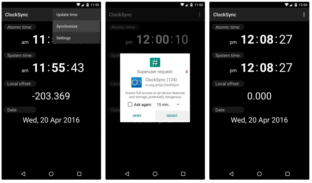 set Android to Atomic Time