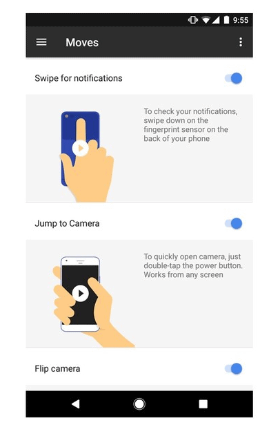 use Moves gestures on Google Pixel
