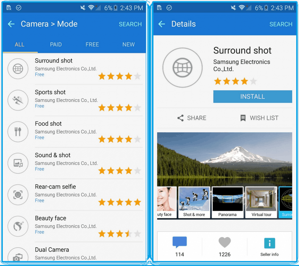 Download Camera Modes on Galaxy S6