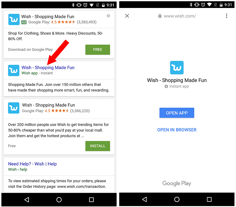 How to use Android Instant Apps