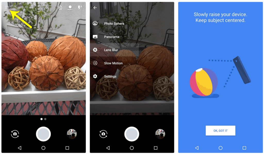 Enable the Lens Blur feature of the Google Camera