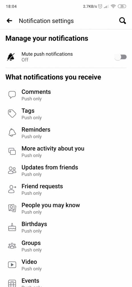 turn off facebook sounds android